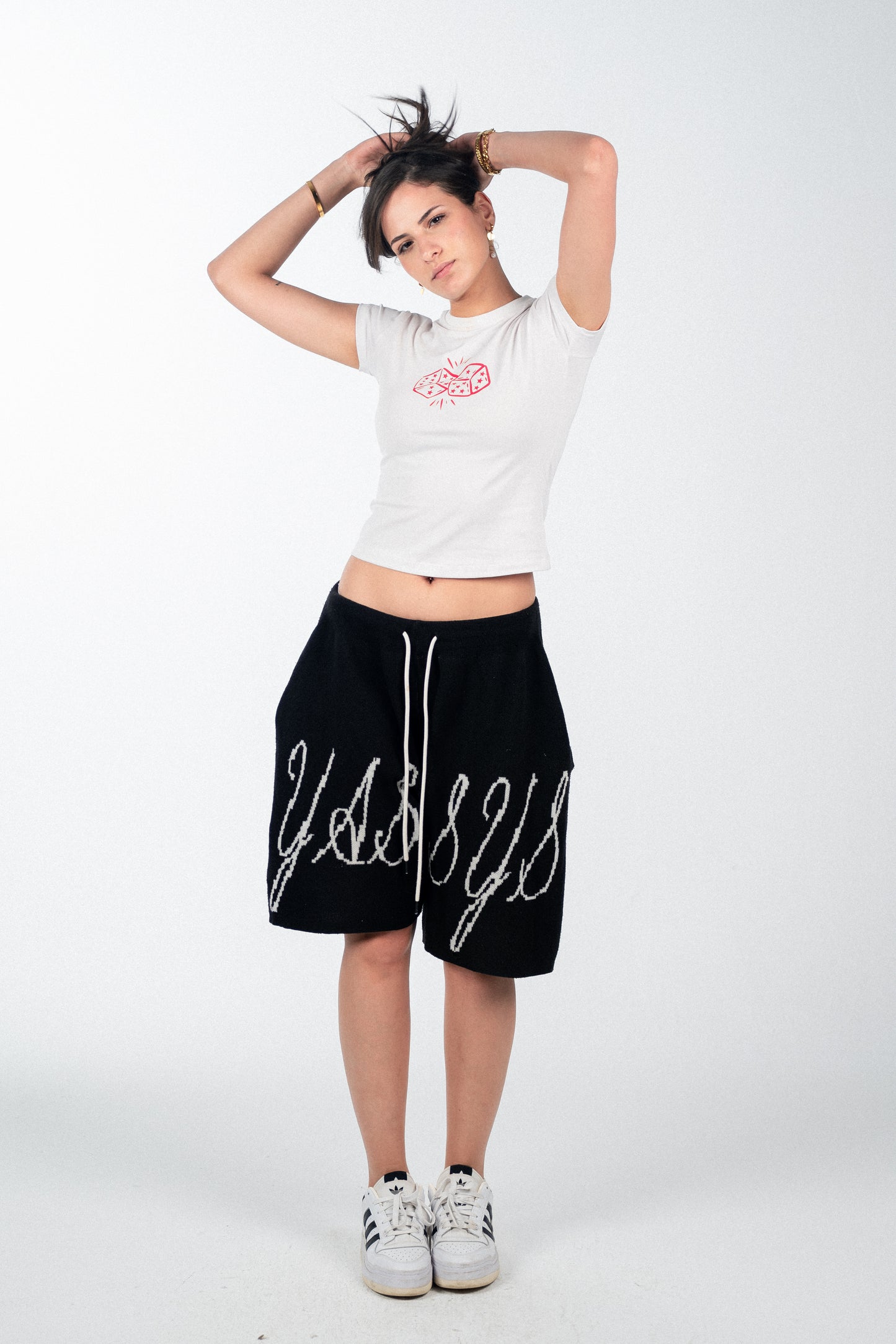 White Red Dice Baby Tee