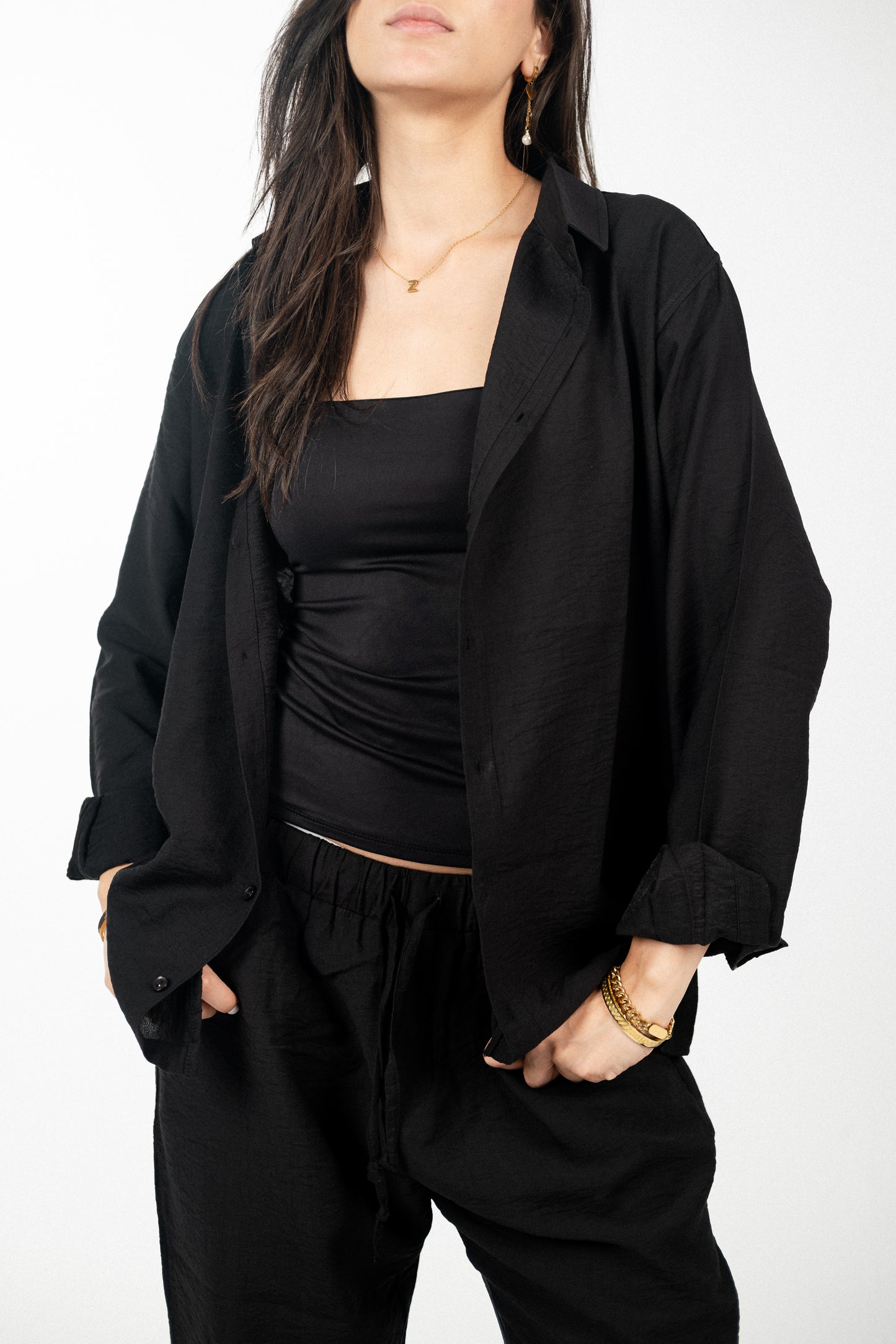 Linen Black Shirt