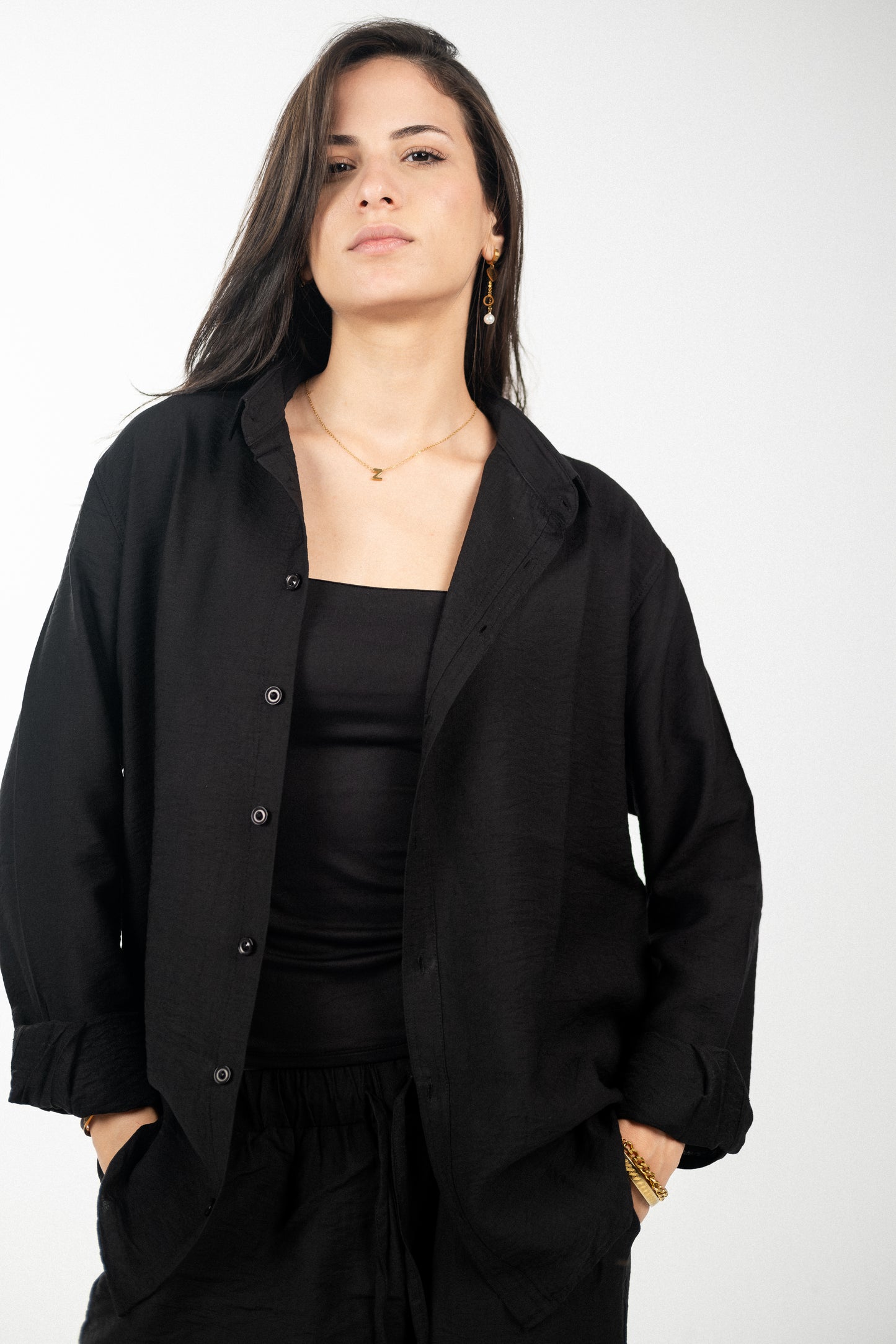 Linen Black Shirt