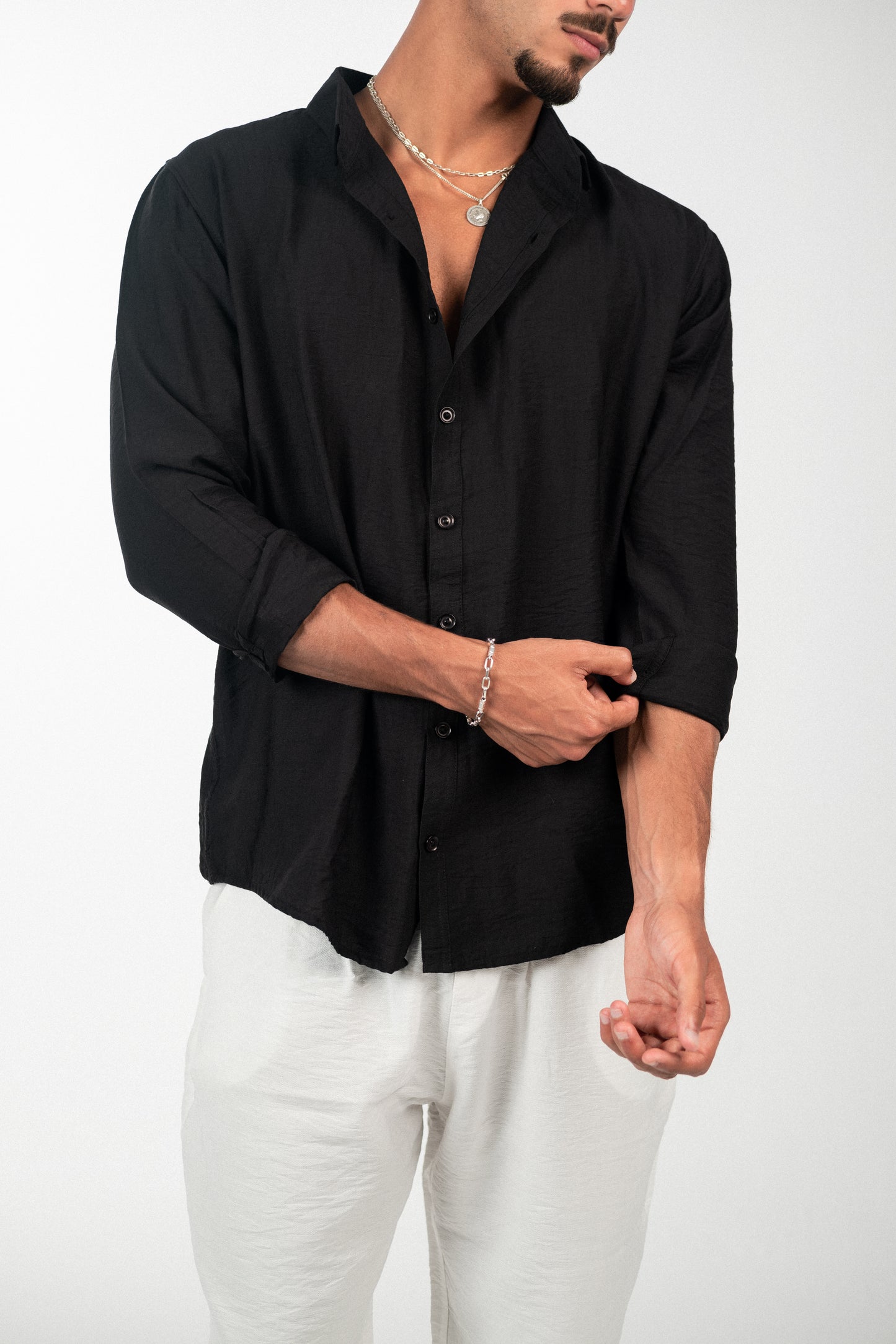 Linen Black Shirt