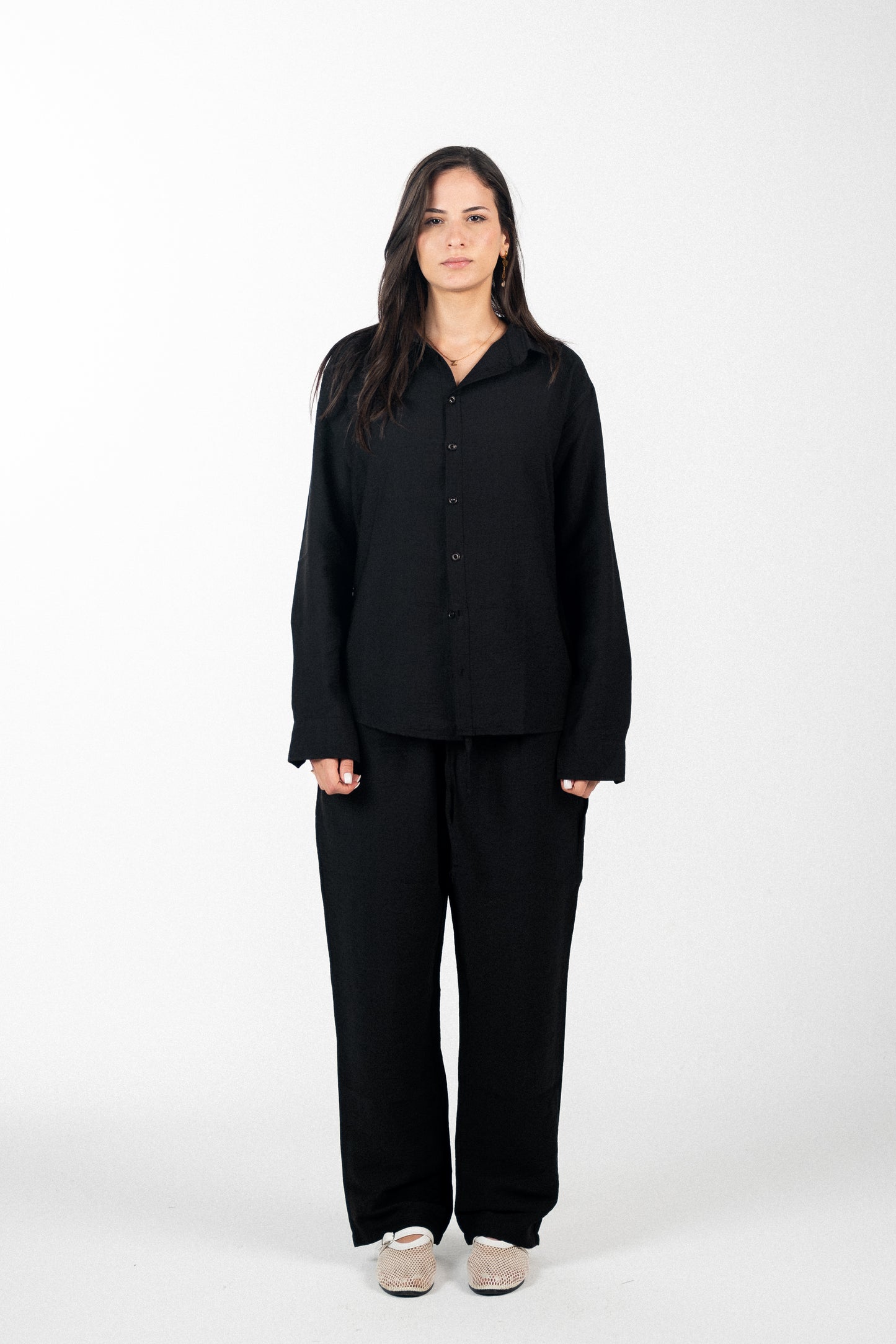 Linen Black Shirt