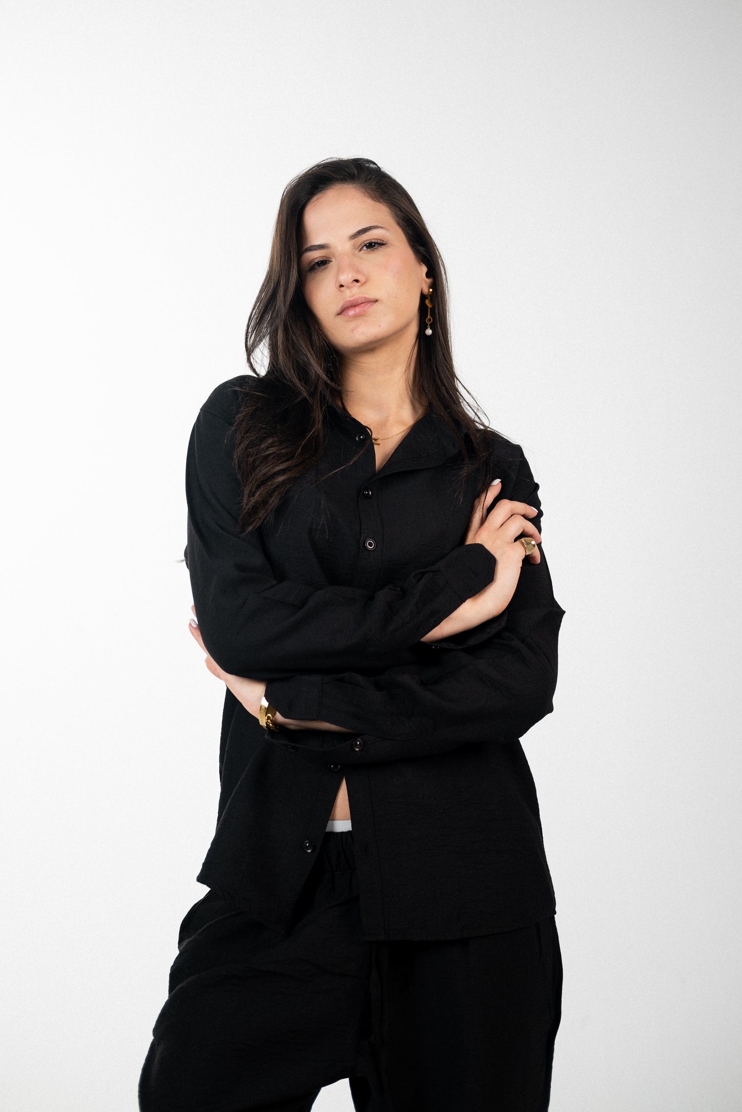 Linen Black Shirt