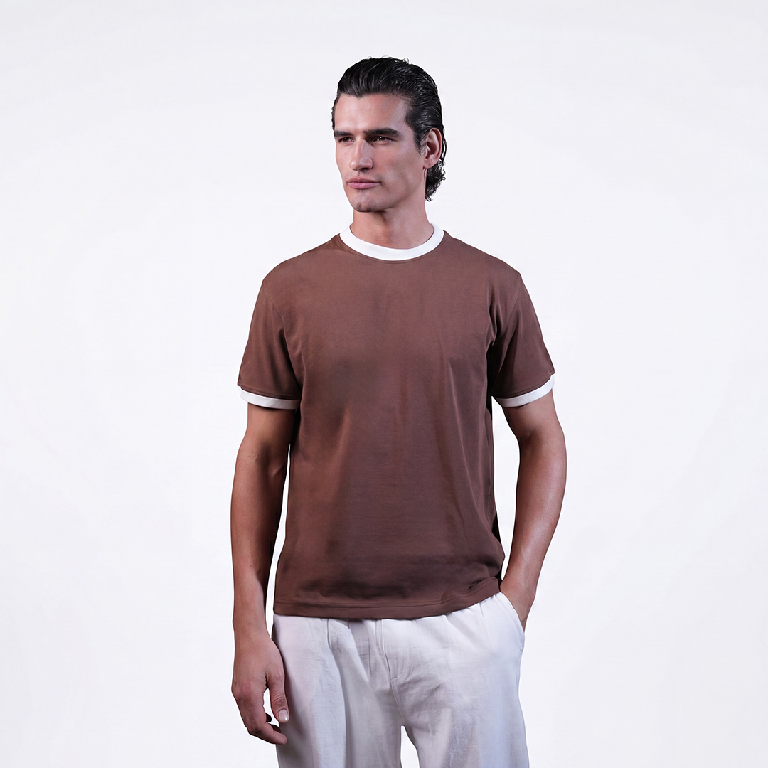 Classic Brown Ringer Tee
