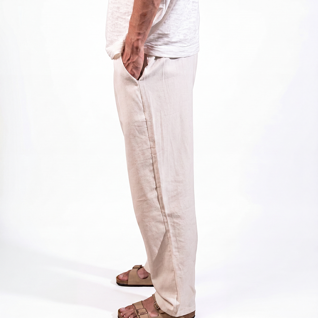 Beige Nomad Linen Pants