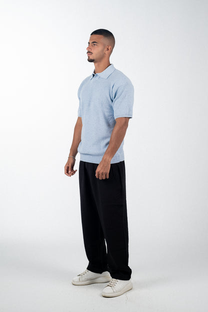 Baby Blue Knitted Polo