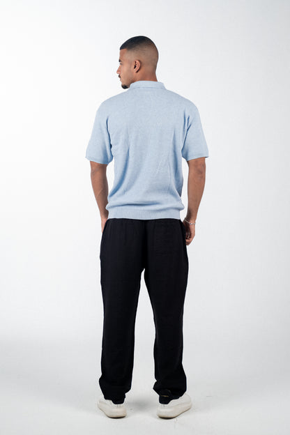 Baby Blue Knitted Polo