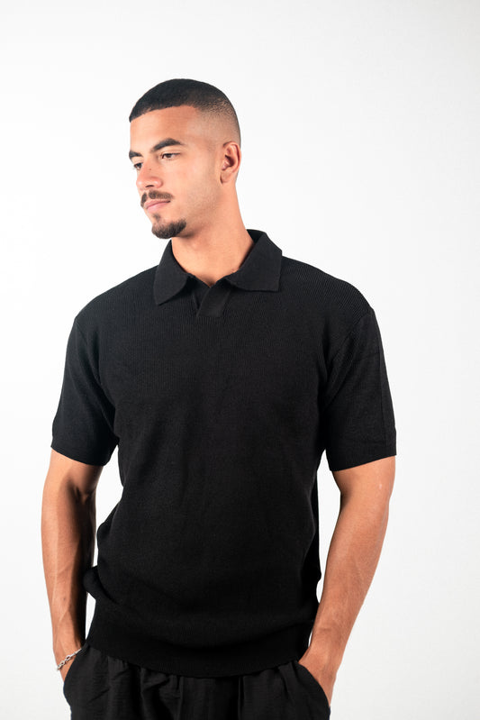 Black Knitted Polo