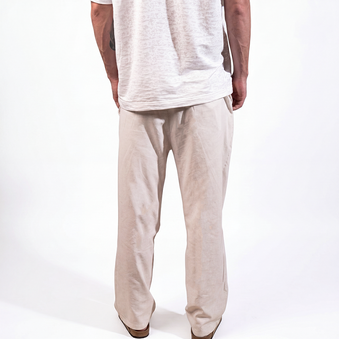 Beige Nomad Linen Pants