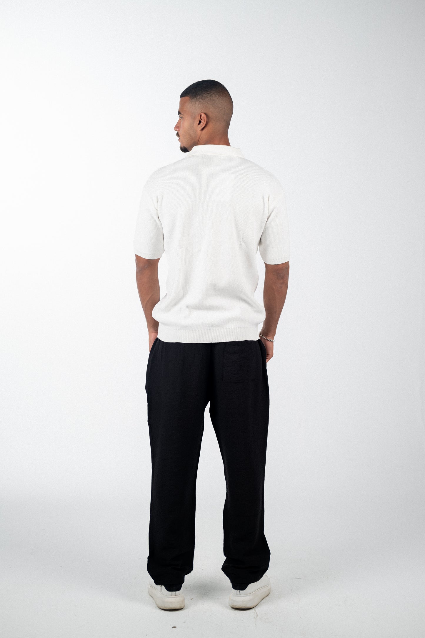 White Knitted Polo