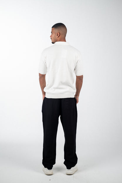 White Knitted Polo