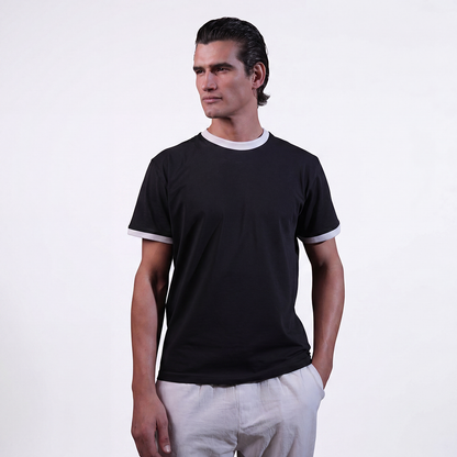 Classic Balck Ringer Tee