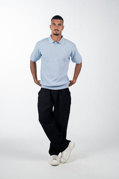 Baby Blue Knitted Polo