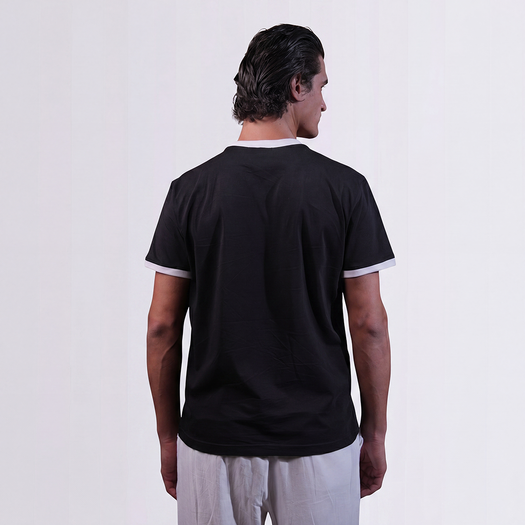 Classic Balck Ringer Tee