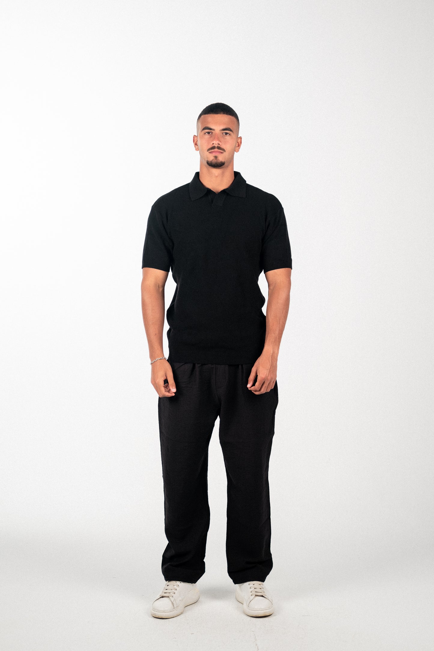 Black Knitted Polo