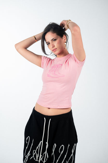 Pink Cowboy Baby Tee