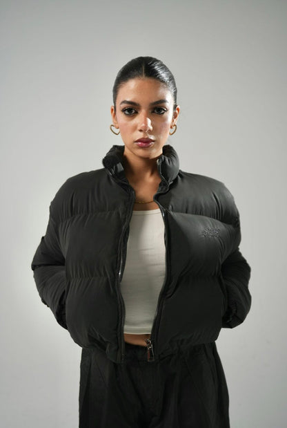 Black puffer cropped