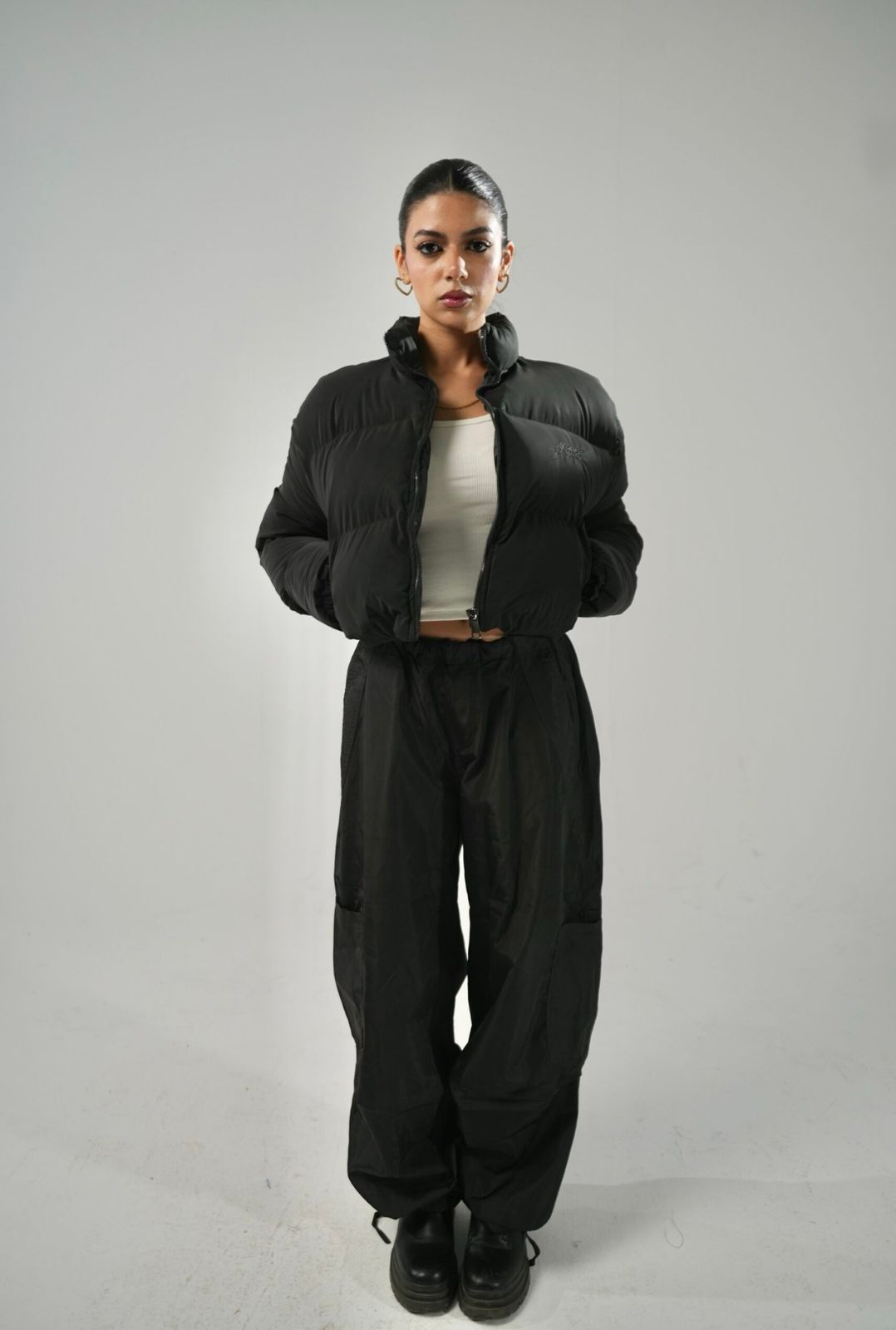 Black puffer cropped