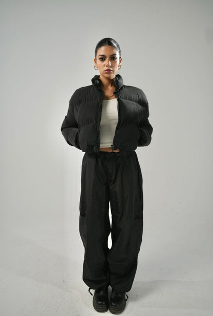 Black puffer cropped