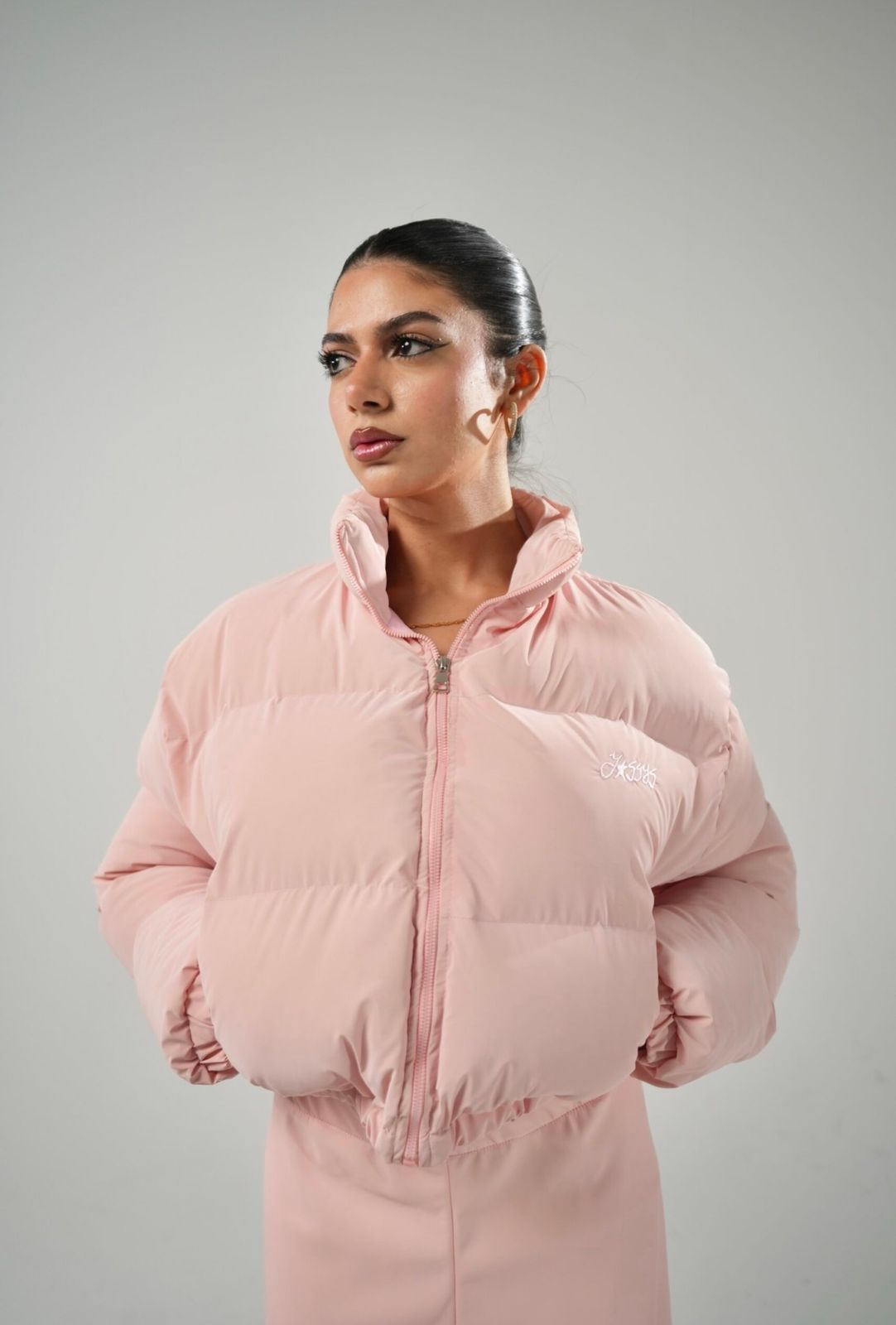 Pink Puffer Cropped