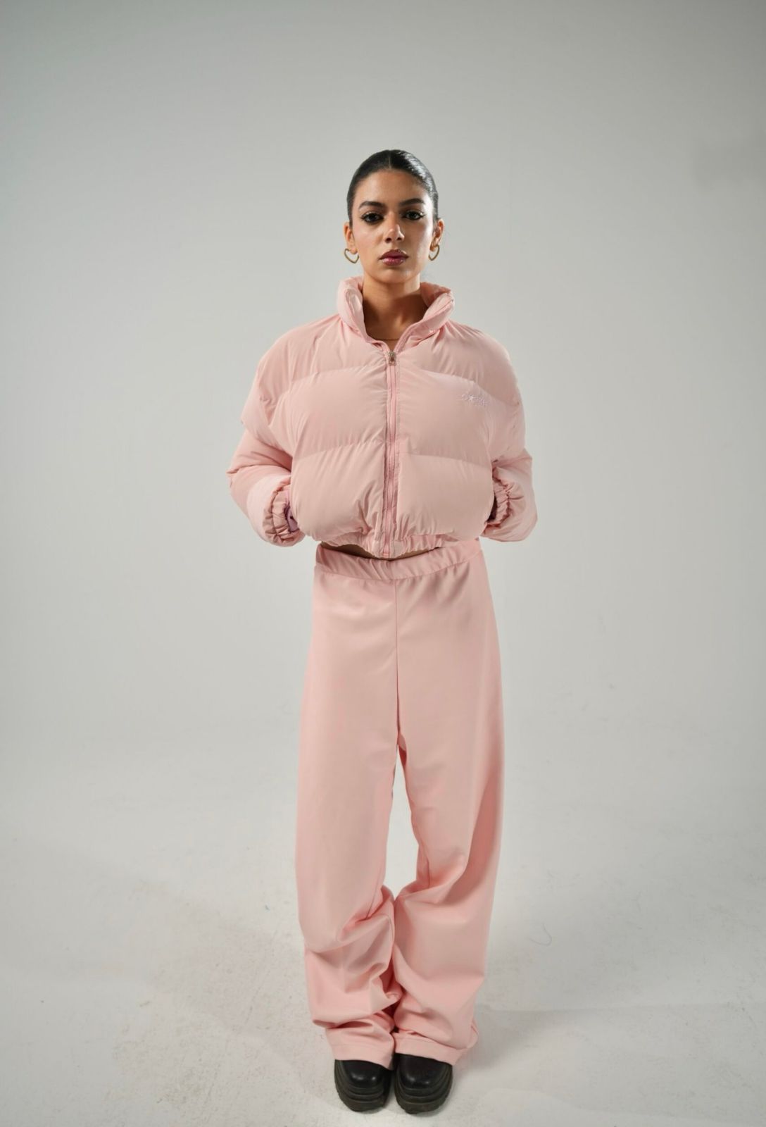 Pink Puffer Cropped