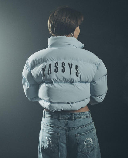Baby Blue Puffer Cropped