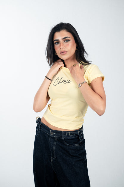 Yellow Cherie Baby Tee