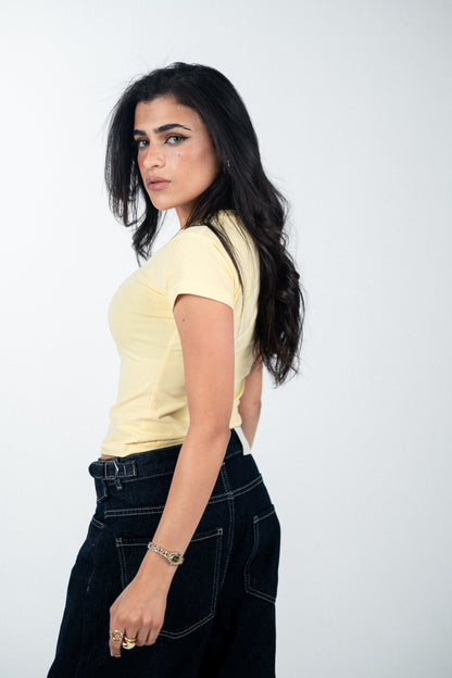Yellow Cherie Baby Tee