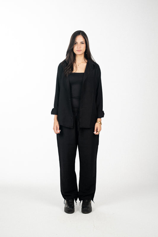 Linen Black Pants