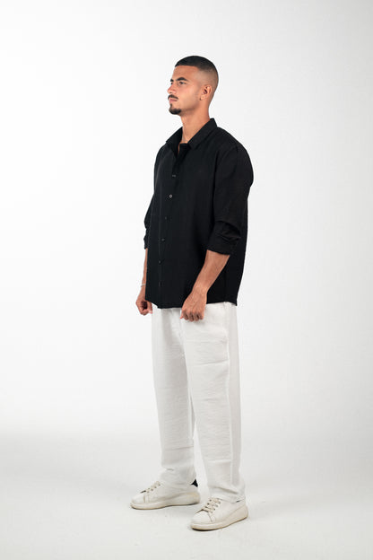 Linen Black Shirt